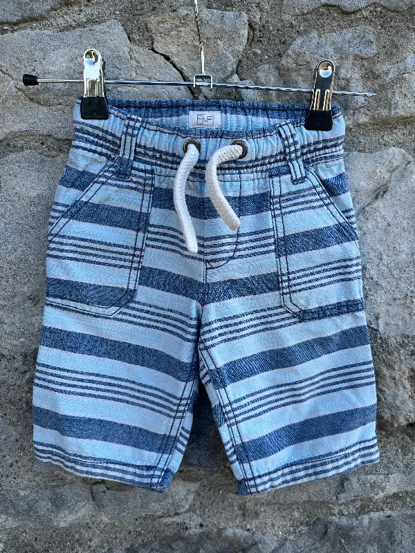 European And American Style Blue stripy shorts  2-3y (92-98cm)