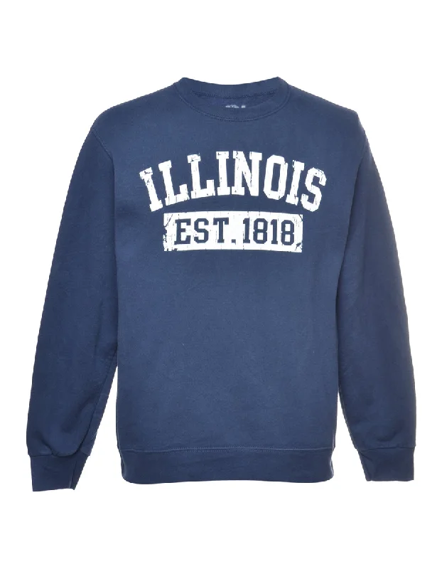 Energy Wear 2000s Illinois Printed Sweatshirt - M