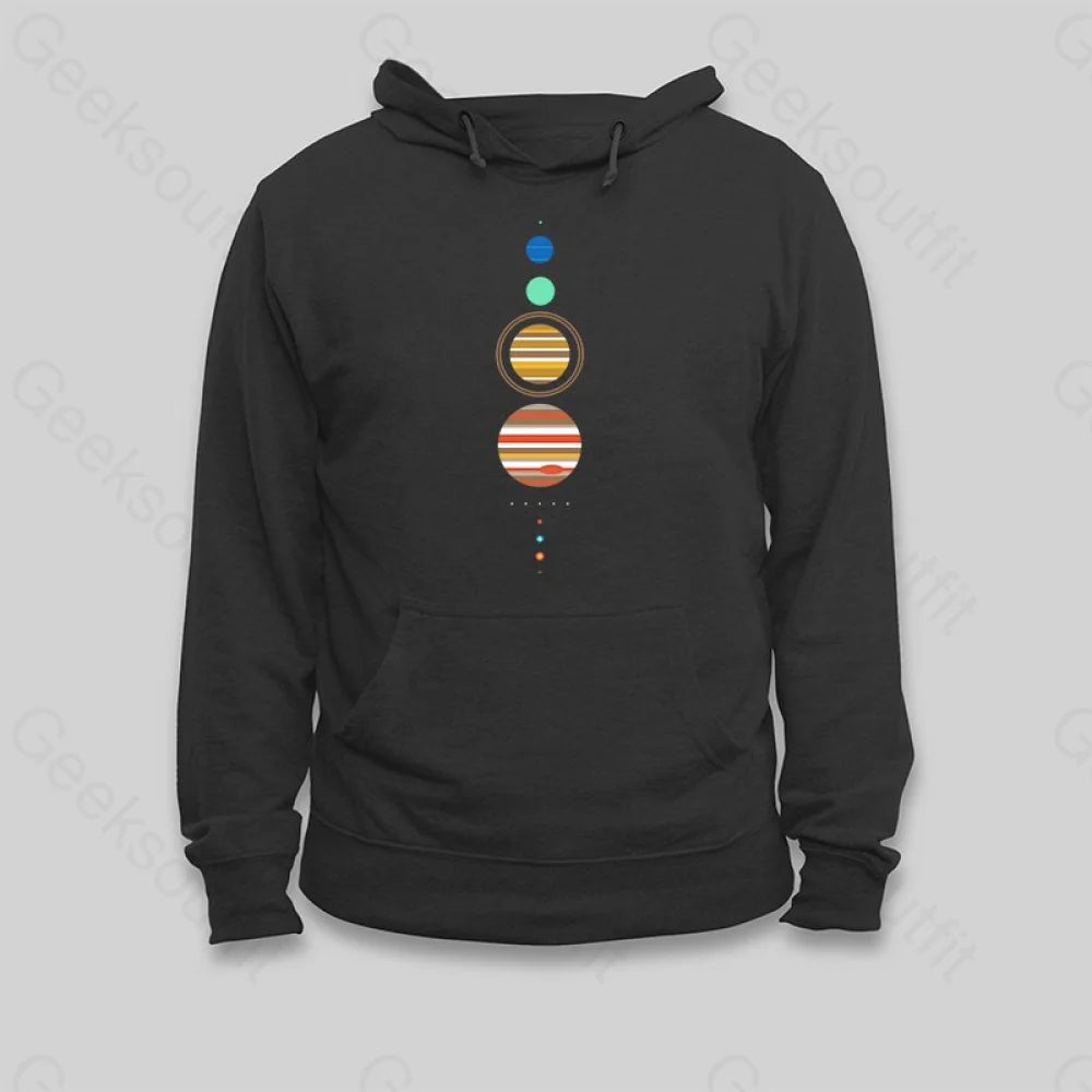 Sports Fitness Style Minimal Solar System Hoodie