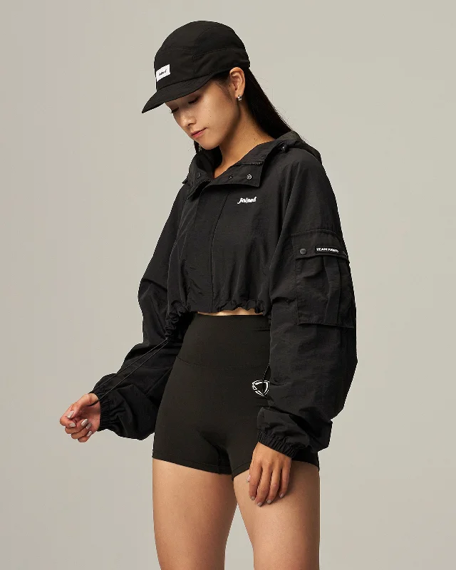 Sports Casual Style Label Tech Crop Windbreaker