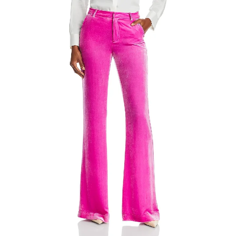 Body Design L'Agence Womens Velvet Flared Trouser Pants