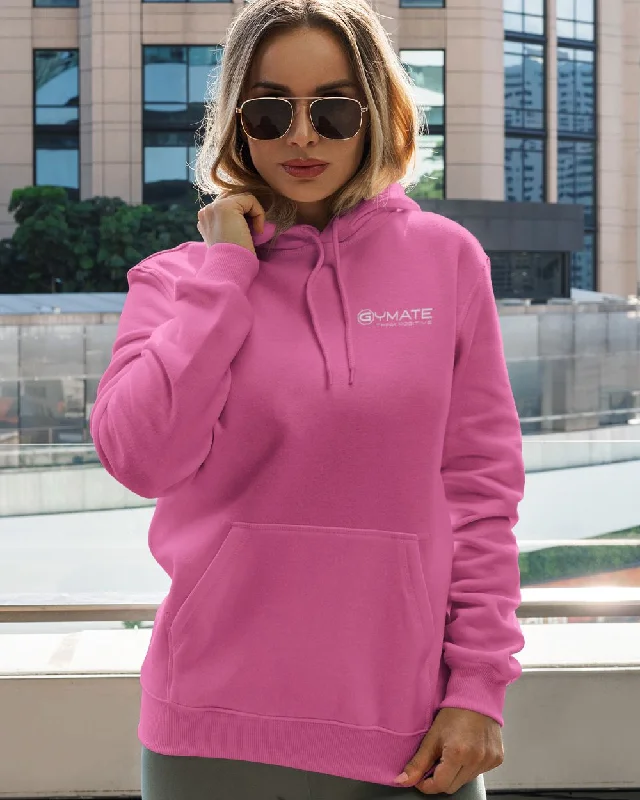 Comfortable Mind Pink Womens Hoodies Designer Chest 'Think Positive' [colours]