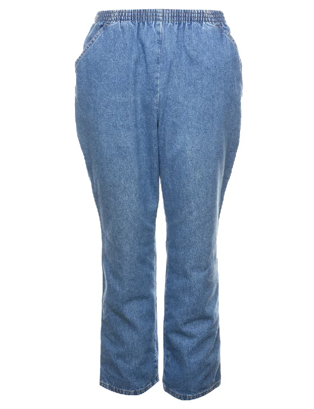 Elegant Tailoring Light Wash Denim Trousers - W28 L28