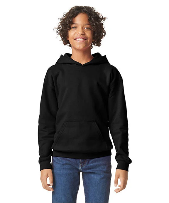 Soft Clothing SF500B - Gildan Youth Softstyle Midweight Fleece Hooded Sweatshirt | Black
