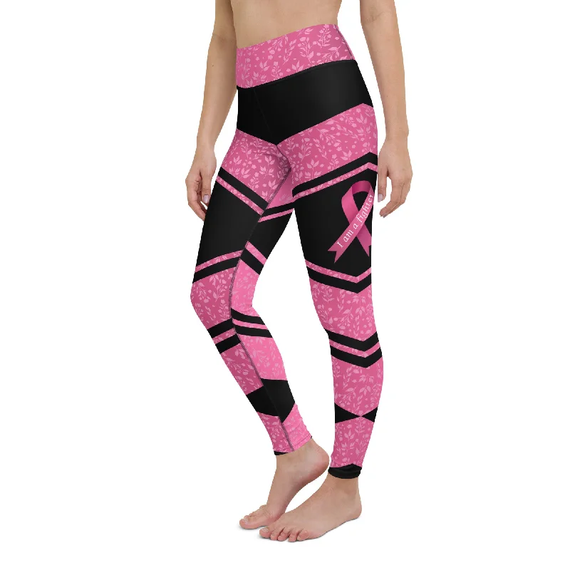 Fashion Touch Pink Ribbon Warrior Yoga Leggings