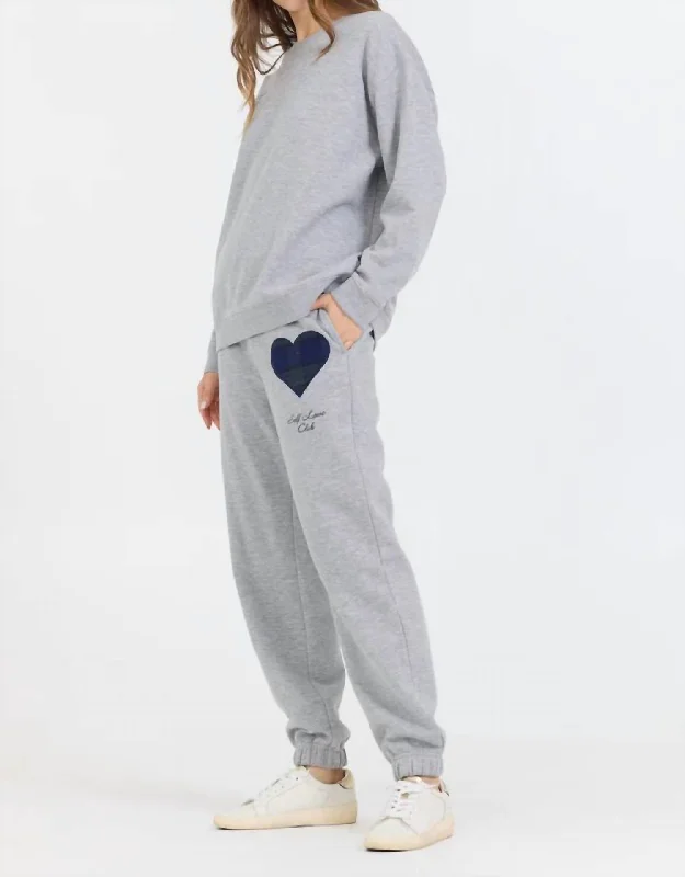 Trends Fleece Jogger W/patch In Grey