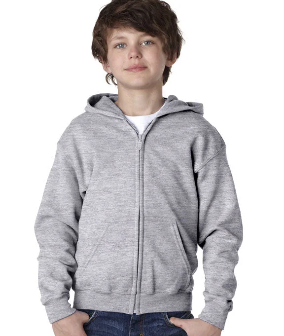 Personalized Outfit 18600B - Gildan Heavy Blend™ Youth Full-Zip Hooded Sweatshirt | Sport Grey