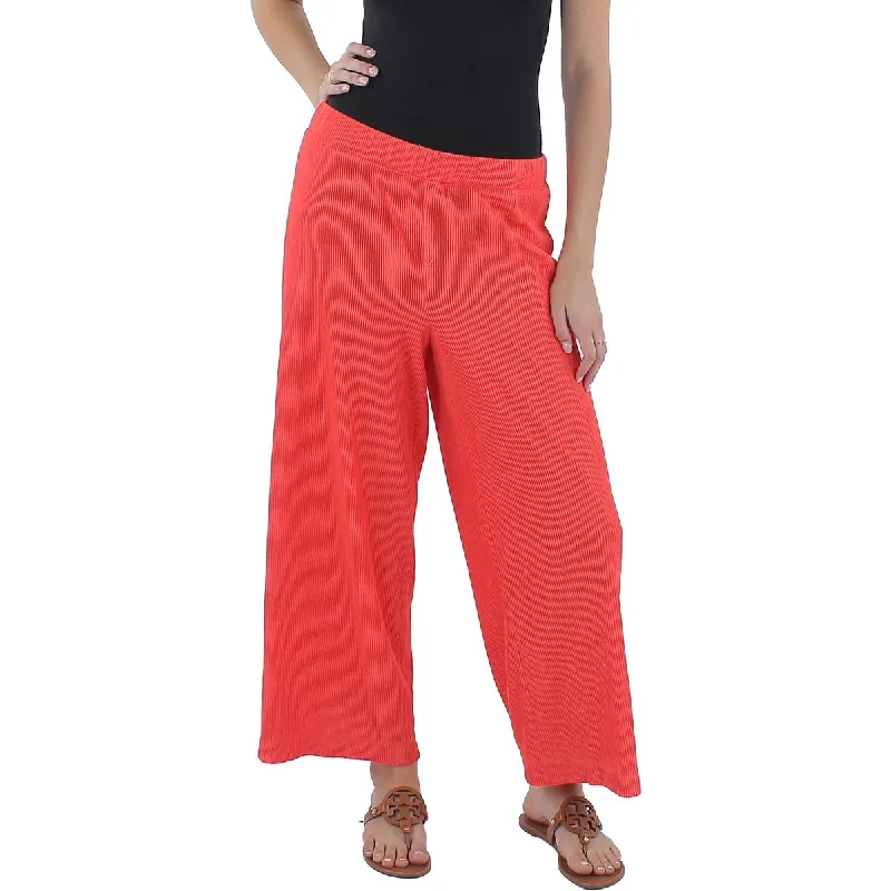 Leisure Sports Anne Klein Womens Crop Crinkled Wide Leg Pants