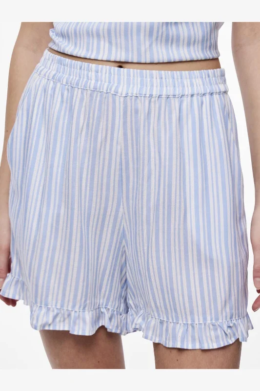 Floral Prints Pieces - Pcalvina Shorts - 4471845 Blue Bell Cloud Dancer