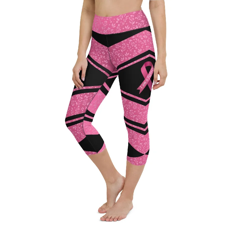 Simple Elegance Pink Ribbon Warrior Yoga Capris