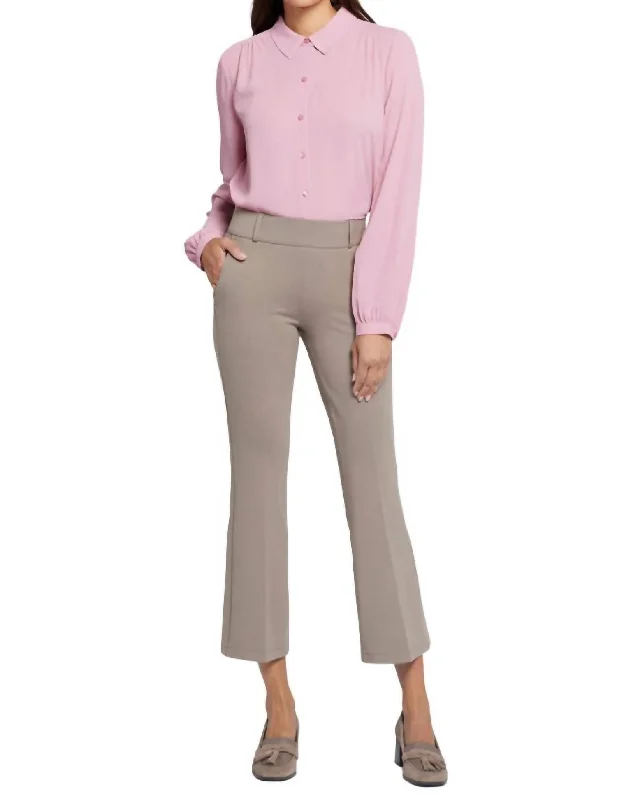 Cozy Dress Flared Ankle Pants In Saddlewood