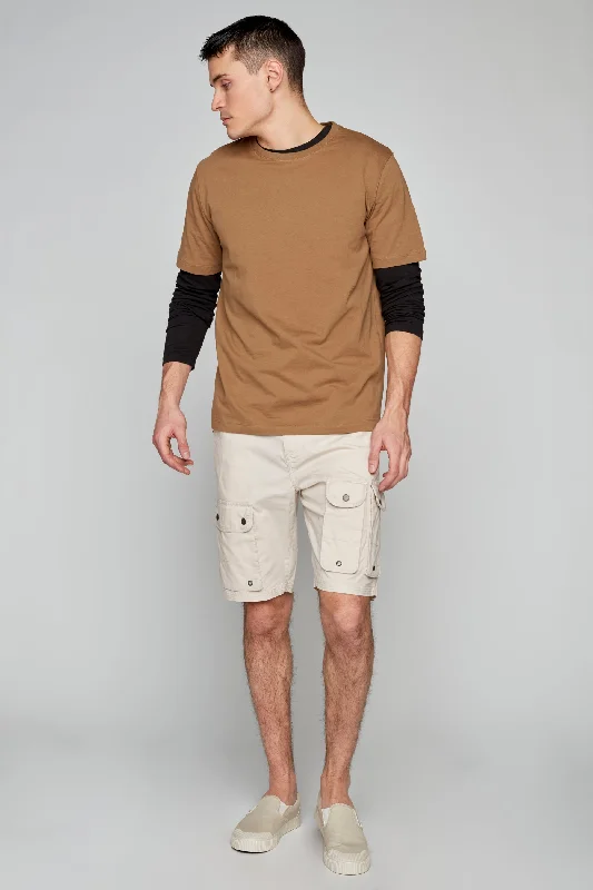 Fashionable And Versatile Men's Snap Cargo Poplin Short - Sand