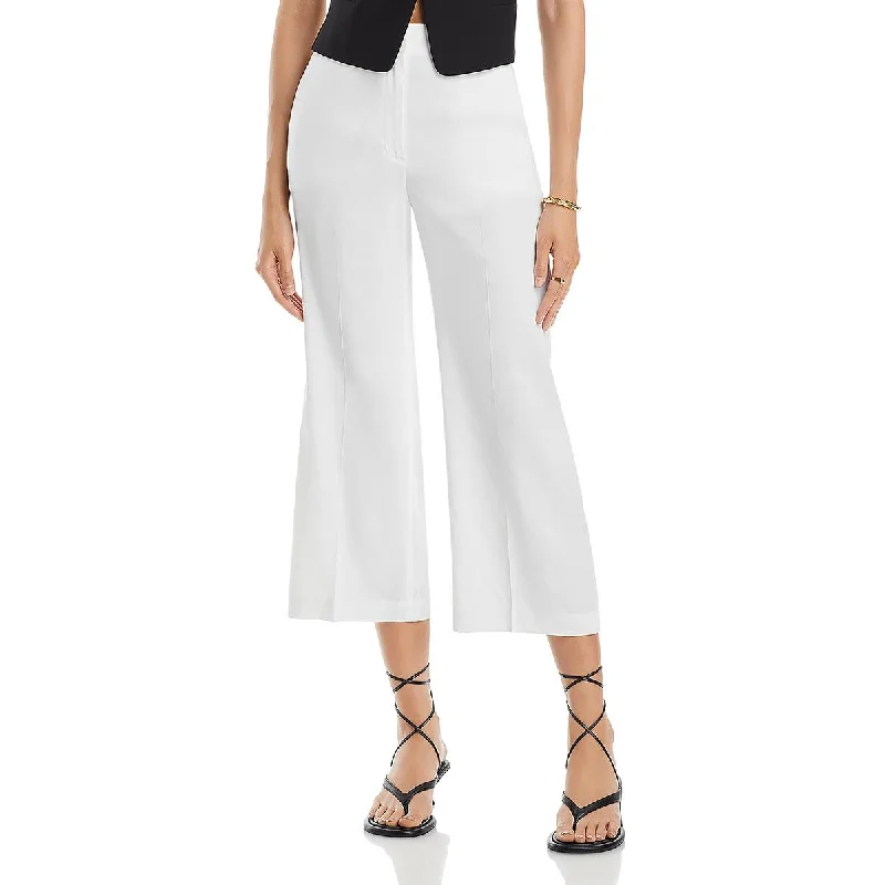Comfortable Looks Theory Womens Terena Solid Linen Straight Leg Pants