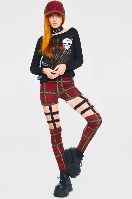 Easy Chic Passionate By Nature Plaid Harness Leggings