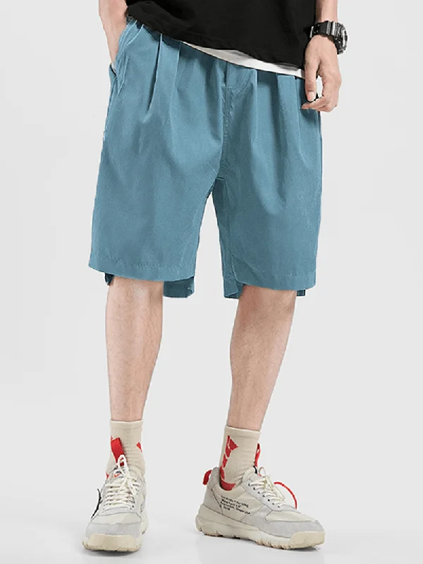 Unique Design Mens Casual Drawstring Breathable Elastic Waist Fit Comfy Pocket Shorts