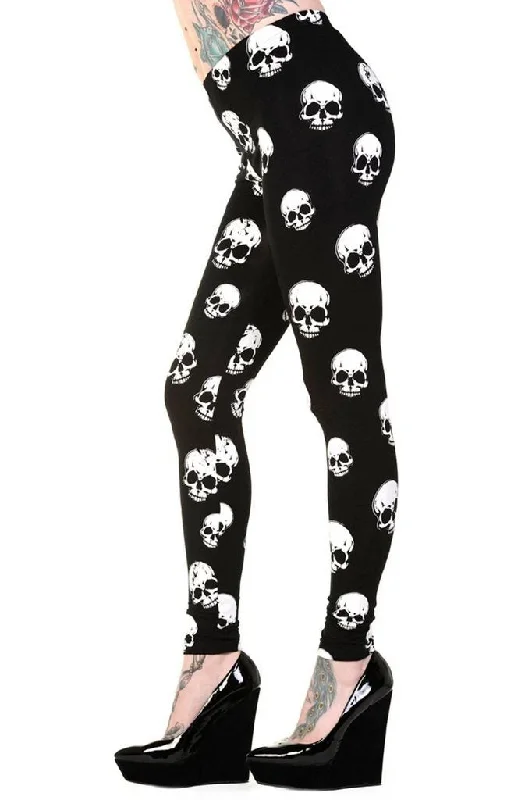 Comfortable Sweaters White Skulls Leggings
