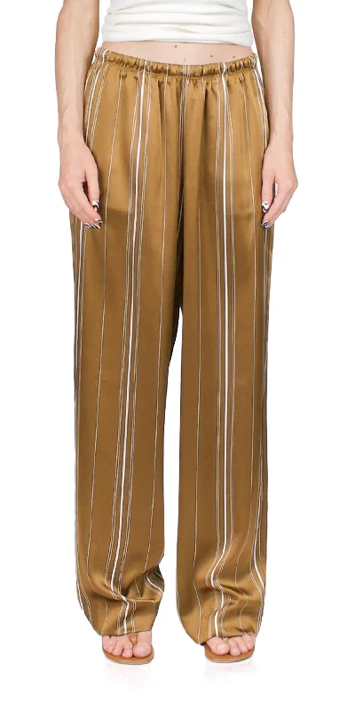 Warm Wear Multi Stripe Satin Pants In Nile