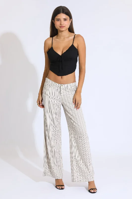 Fashion Pioneer CLASSIC RISE A-LINE PANT - KHAKI BLACK