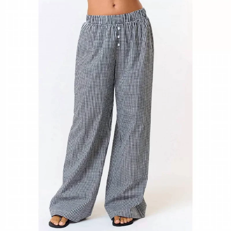 Versatile Wear Gingham Check Pant In Black