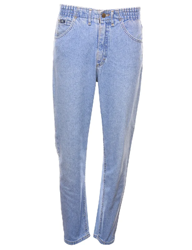 Designer Style Light Wash Lee Elasticated Jeans - W26 L29