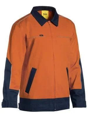 Casual Elegance Bisley Workwear Hi Vis Drill Jacket With Liquid Repellent Finish BJ6917