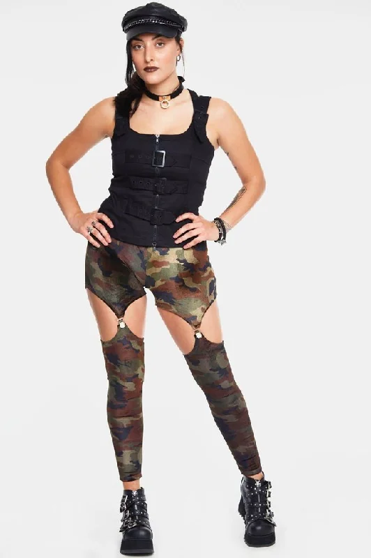 Luxe Comfort Fight Me Velvet Harness Leggings