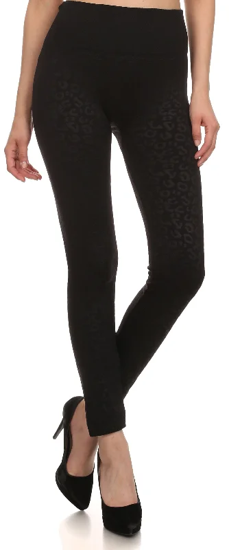 Casual Comfort Sakkas Women's Patterned Soft Fleece Lined High Waist Leggings