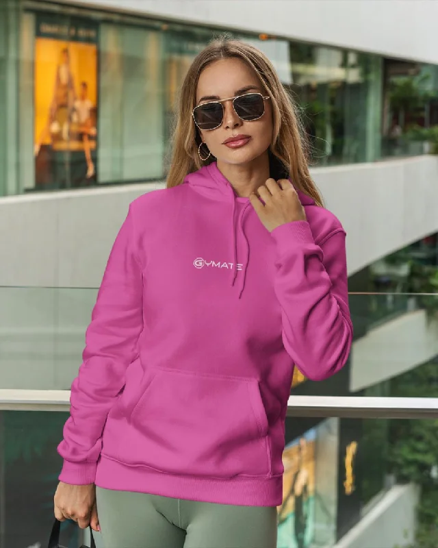 Celebrity Picks Womens Pink Designer Hoodies Original Gymate ctr/small