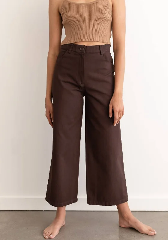 Fashion And Simplicity Wide Leg Trouser In Walnut