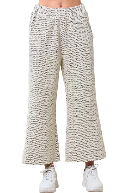 Sporty Elegance Make Today Great Pants In Cream/grey