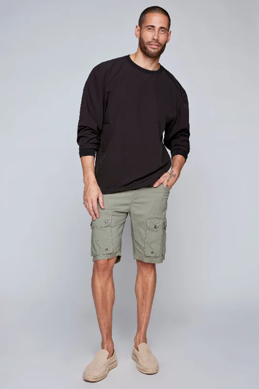 Retro Fashion Men's Snap Cargo Poplin Short - Light Olive