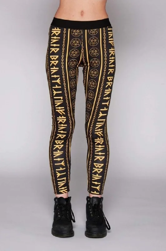 Stylish Ease Gold Rune Leggings