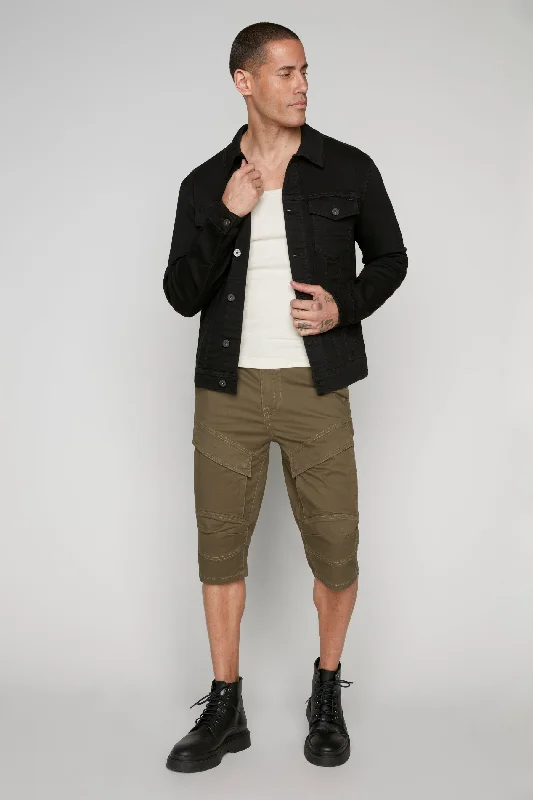 Urban Sense Men's 5-Pocket Cargo Capri Shorts - Olive