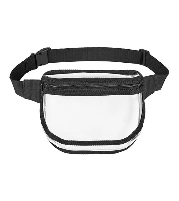 Independent design BE264 - BAGedge Unisex Clear PVC Fanny Pack | Black