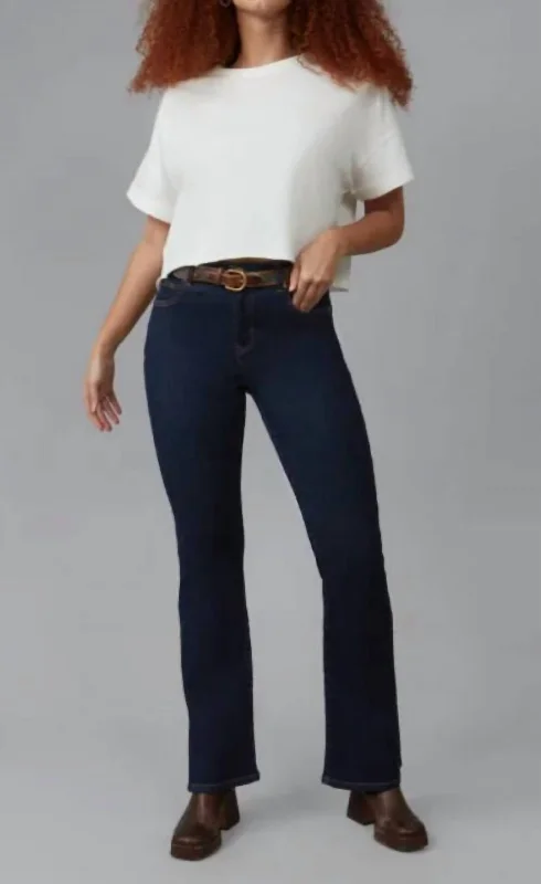 Effortless Elegance Billie High Rise Boot Cut Jean In Dark Rinse