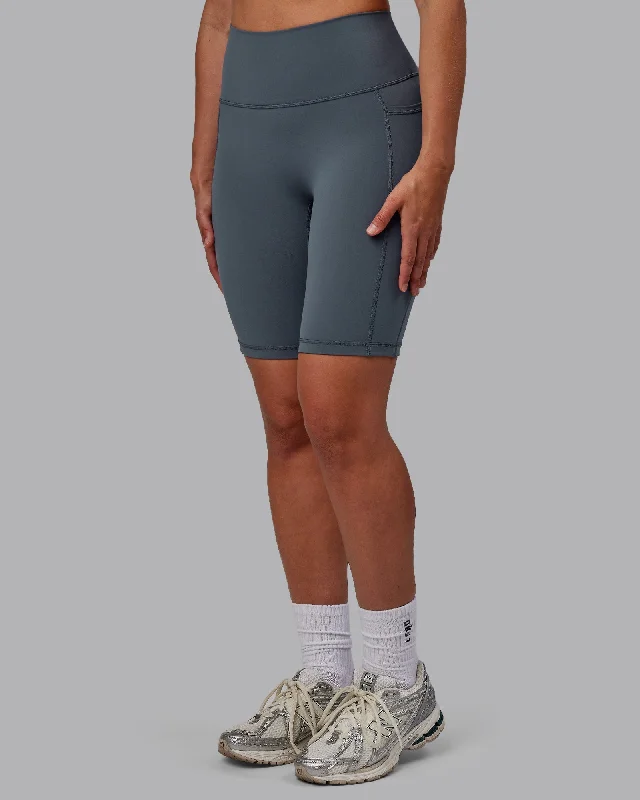 Modernism Fusion Bike Shorts with Pockets - Turbulence