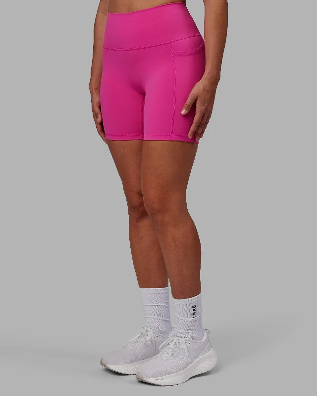 Easy Fashion Fusion Mid Shorts with Pockets - Fuchsia Pink