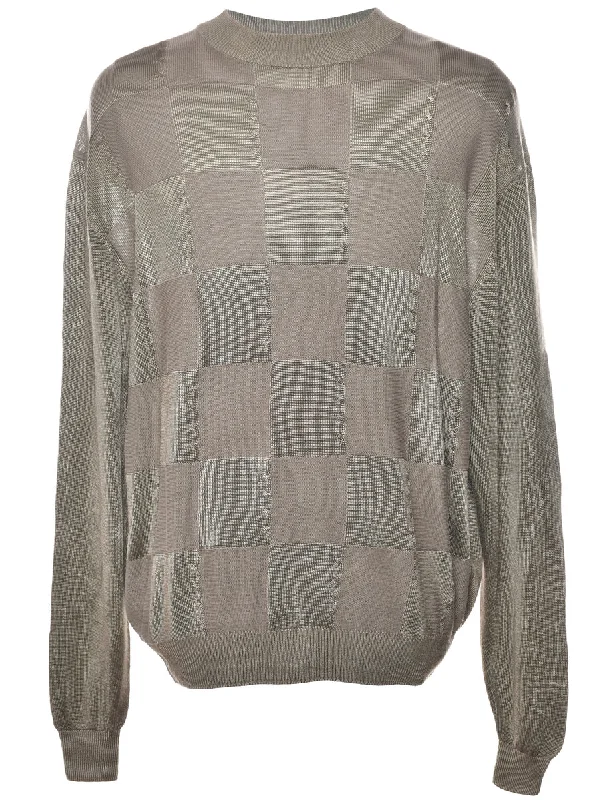 Comfortable And Cold-proof Long Sleeved Brown Jumper - L