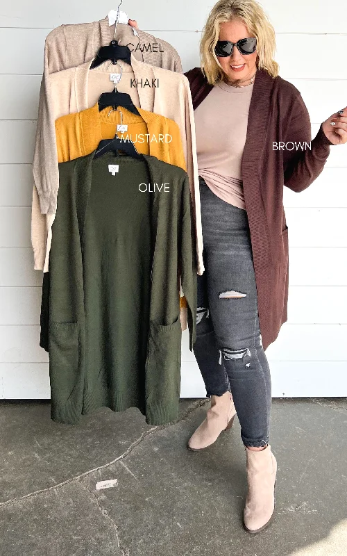 Soft Textures Long Boyfriend Cardigan- Cielo