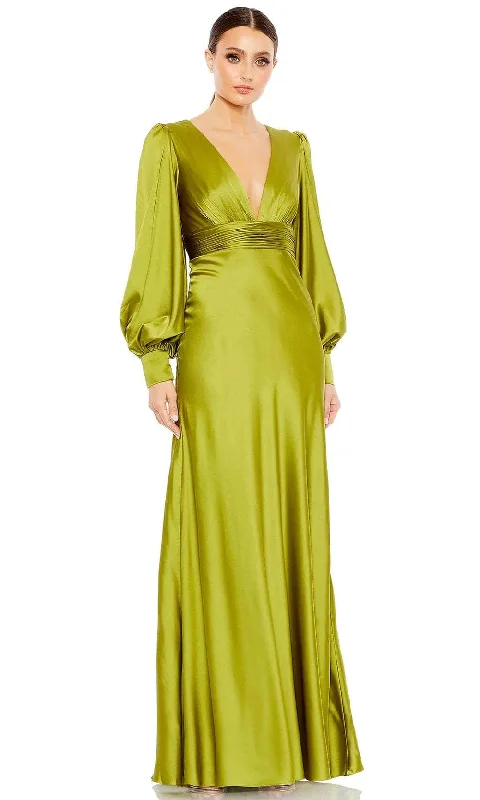 Exquisite workmanship Ieena Duggal 55952 - Charmeuse Bishop Sleeve Evening Gown