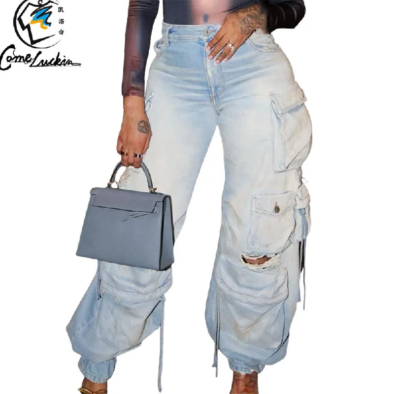 Cozy Fit Latest design jeans pants for women casual cargo jeans trousers fashion denim pants Cozy Fit Latest design jeans pants for women casual cargo jeans trousers fashion denim pants