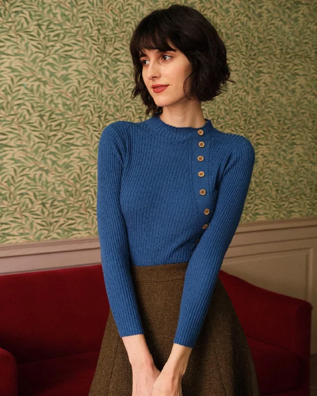 Trendy Traveler The Solid Mock Neck Ribbed Knit Top