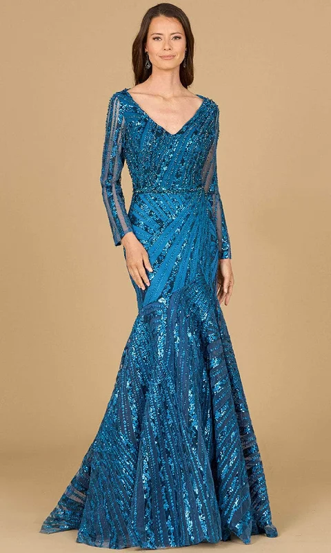 High-quality Fabrics Lara Dresses 29188 - Long Sleeve Embellished Evening Gown