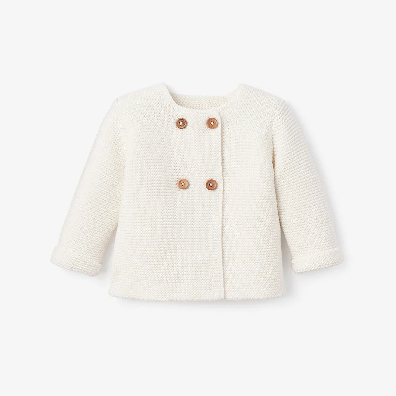 Chic Comfort Whisper White Sofia + Finn Knit Baby Cardigan