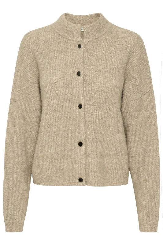 Personalized Series Gestuz - AlphaGZ Short Cardigan NOOS - Warm Sand Melange