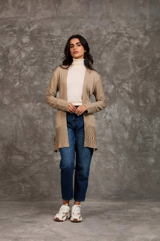 Cozy Outfit Women Regular Fit Cardigan - Beige