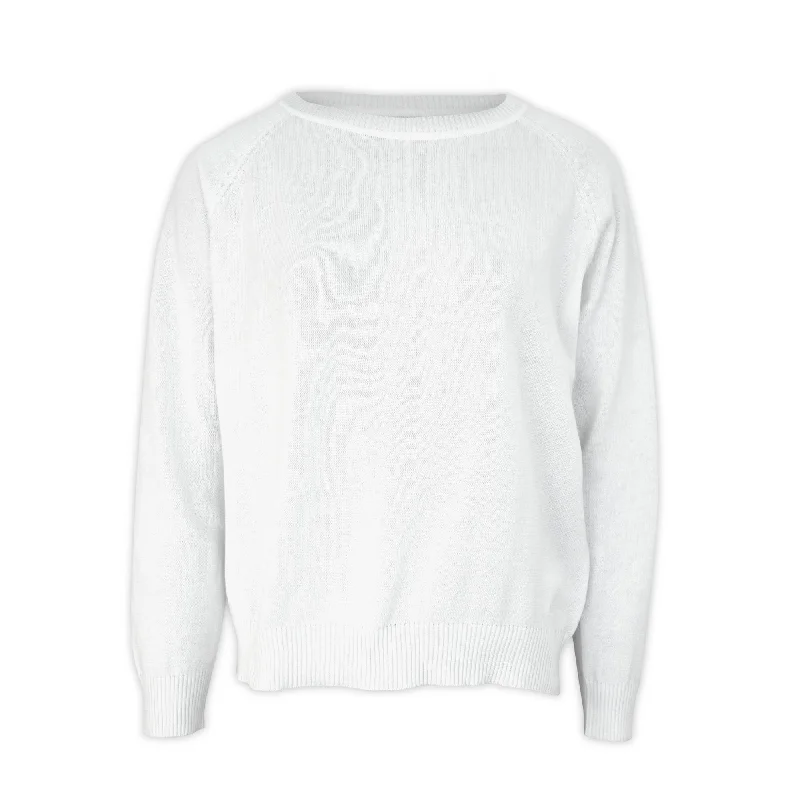 Minimal Comfort Ls Ragland Plain Sweater - White