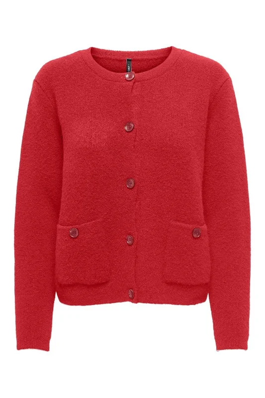 Street Letter Style Only - Onlkasida Ls O-Neck Cardigan Knt - 4738716 Mars Red