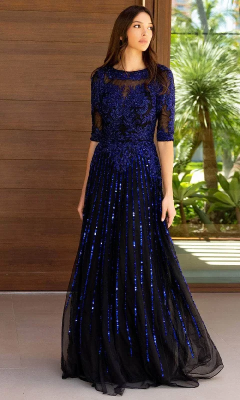 Sweet breath Primavera Couture 13120 - Quarter Sleeve Embellished Prom Gown