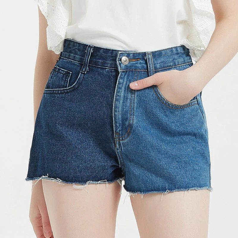 Advanced Design Colorblock Summer Women'S High Waist Hot Pants Trendy Wholesale Denim Shorts Advanced Design Colorblock Summer Women'S High Waist Hot Pants Trendy Wholesale Denim Shorts